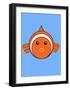 Clown Fish On Blue-null-Framed Art Print