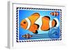 Clown Fish. Postage Stamp-GUARDING-OWO-Framed Art Print