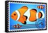 Clown Fish. Postage Stamp-GUARDING-OWO-Framed Stretched Canvas