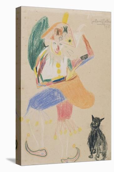 Clown in a Bicorne with a Cat, Drawing Dedicated to Andre Rouveyre, 1916-Guillaume Apollinaire-Stretched Canvas