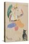 Clown in a Bicorne with a Cat, Drawing Dedicated to Andre Rouveyre, 1916-Guillaume Apollinaire-Stretched Canvas