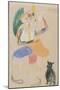 Clown in a Bicorne with a Cat, Drawing Dedicated to Andre Rouveyre, 1916-Guillaume Apollinaire-Mounted Giclee Print