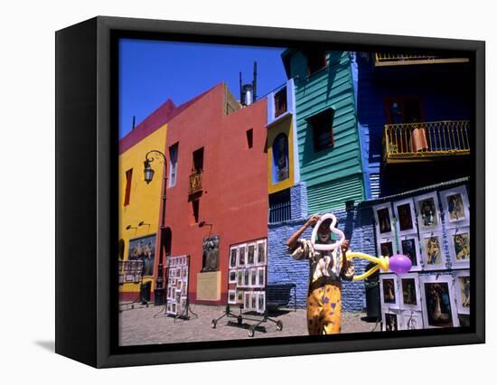 Clown in La Boca Region, Buenos Aires, Argentina-Bill Bachmann-Framed Stretched Canvas