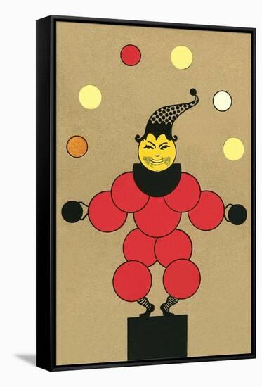 Clown Made of Circles-null-Framed Stretched Canvas