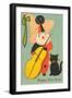 Clown Playing Bass, Cat Howling-null-Framed Art Print