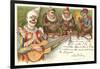 Clown Playing Guitar with Monkey Band-null-Framed Art Print