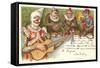 Clown Playing Guitar with Monkey Band-null-Framed Stretched Canvas