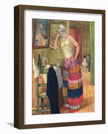 Clown Putting on Makeup-null-Framed Art Print