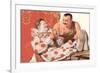 Clown Relaxing with Strongman-null-Framed Premium Giclee Print