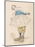 Clown Wearing Very Large Shoes Flowers in His Hair Glasses and a Pink Tutu-Jules Garnier-Mounted Art Print