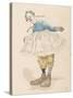 Clown Wearing Very Large Shoes Flowers in His Hair Glasses and a Pink Tutu-Jules Garnier-Stretched Canvas