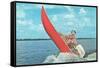 Clown Wind Surfing with Outboard-null-Framed Stretched Canvas