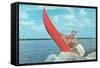 Clown Wind Surfing with Outboard-null-Framed Stretched Canvas