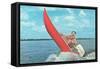 Clown Wind Surfing with Outboard-null-Framed Stretched Canvas