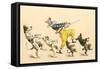 Clown with Dancing Dogs-null-Framed Stretched Canvas