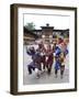 Clowns in Carved Wooden Masks Entertaining Spectators at the Wangdue Phodrang Tsechu, Wangdue Phodr-Lee Frost-Framed Photographic Print