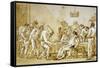 Clowns No.89-Giovanni Battista Tiepolo-Framed Stretched Canvas