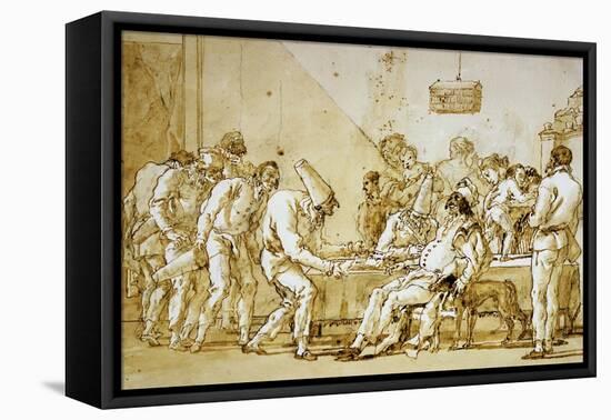 Clowns No.89-Giovanni Battista Tiepolo-Framed Stretched Canvas