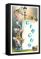 Clowns with Lamppost and Angry Pub-null-Framed Stretched Canvas