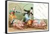 Clowns with Pig-Drawn Chariots-null-Framed Stretched Canvas