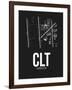 CLT Charlotte Airport Black-NaxArt-Framed Art Print