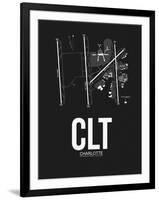 CLT Charlotte Airport Black-NaxArt-Framed Art Print