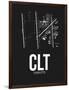 CLT Charlotte Airport Black-NaxArt-Framed Art Print