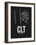 CLT Charlotte Airport Black-NaxArt-Framed Art Print