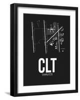 CLT Charlotte Airport Black-NaxArt-Framed Art Print