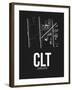 CLT Charlotte Airport Black-NaxArt-Framed Art Print