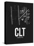 CLT Charlotte Airport Black-NaxArt-Stretched Canvas