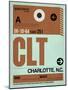 CLT Charlotte Luggage Tag I-NaxArt-Mounted Art Print
