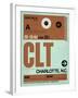 CLT Charlotte Luggage Tag I-NaxArt-Framed Art Print