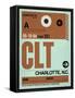 CLT Charlotte Luggage Tag I-NaxArt-Framed Stretched Canvas