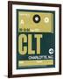 CLT Charlotte Luggage Tag II-NaxArt-Framed Art Print