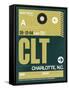 CLT Charlotte Luggage Tag II-NaxArt-Framed Stretched Canvas