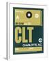 CLT Charlotte Luggage Tag II-NaxArt-Framed Art Print