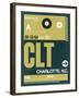 CLT Charlotte Luggage Tag II-NaxArt-Framed Art Print