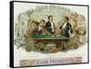 Club Friends Brand Cigar Box Label, Billards-Lantern Press-Framed Stretched Canvas