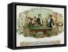 Club Friends Brand Cigar Box Label, Billards-Lantern Press-Framed Stretched Canvas