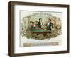 Club Friends Brand Cigar Box Label, Billards-Lantern Press-Framed Art Print