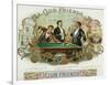 Club Friends Brand Cigar Box Label, Billards-Lantern Press-Framed Art Print