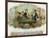 Club Friends Brand Cigar Box Label, Billards-Lantern Press-Framed Art Print