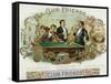 Club Friends Brand Cigar Box Label, Billards-Lantern Press-Framed Stretched Canvas