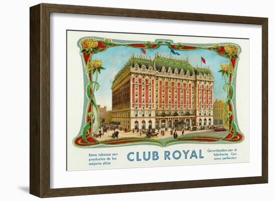Club Royal Brand Cigar Box Label-Lantern Press-Framed Art Print