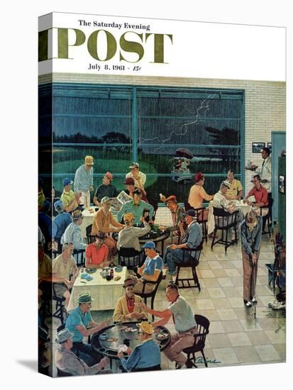 "Clubhouse on Rainy Day," Saturday Evening Post Cover, July 8, 1961-Ben Kimberly Prins-Stretched Canvas