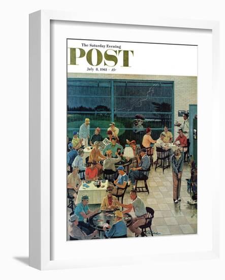 "Clubhouse on Rainy Day," Saturday Evening Post Cover, July 8, 1961-Ben Kimberly Prins-Framed Giclee Print