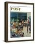 "Clubhouse on Rainy Day," Saturday Evening Post Cover, July 8, 1961-Ben Kimberly Prins-Framed Premium Giclee Print