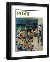 "Clubhouse on Rainy Day," Saturday Evening Post Cover, July 8, 1961-Ben Kimberly Prins-Framed Giclee Print