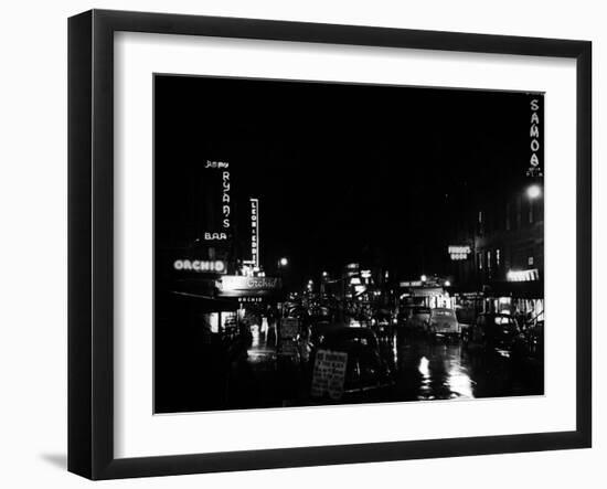 Clubs and Bars in 52nd Street in New York in 1949-null-Framed Photo